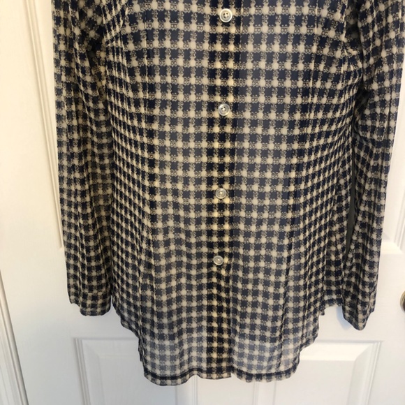 Cabi 736 mesh plaid shirt button down. Medium - Picture 5 of 13